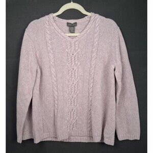 Women’s Van Heusen Cable Knit Crew Neck Sweater Lavender Large